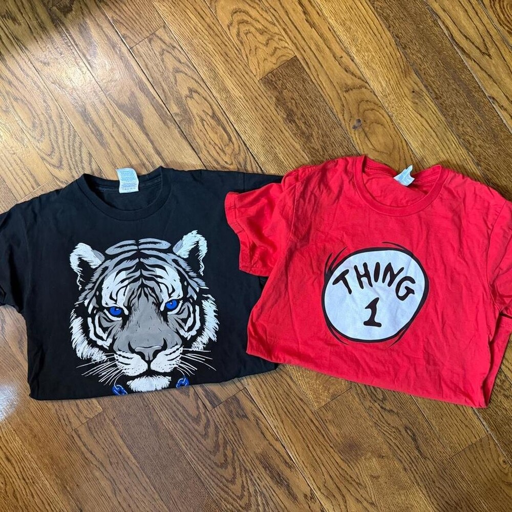 Dr. Seuss Thing 1 and Tiger red t-shirts Size M and L #kidcore #drseuss